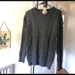 WoolOvers Cable Knit 100% Wool Sweater Size Small